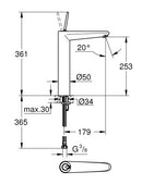 Grohe Eurodisc Joy Basin Mixer Tap 1/2 Xl-size Chrome 23428000
