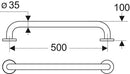 Armitage Shanks CONTOUR 21 Straight Grab Rail 500mm Long Blue S645336