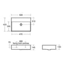 Ideal Standard Strada 500mm On Countertop Basin 0 Tap Holes - White K081501