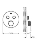 Grohe Rapido Sl Concealed Valve Thermostatic Trim 2 Outlet Brushed Cool Sunrise 35604000 + 29119GN0