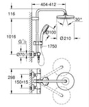 Grohe Tempesta Cosmopolitan System 210 Shower System With Thermostat For Wall Mounting 27922001