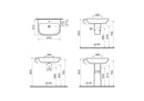 Vitra S20 600mm Washbasin With Pedestal 1 Tap Hole 5504L003-0999 + 5529L003-0156