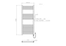Electric Straight Towel Rail 500 x 1200mm 300W Thermostatic ETSTR512C