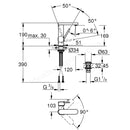 Grohe Plus 2019 M-size Basin Mixer Swivelling Smooth Body & Push Open 23872003
