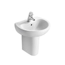 Armitage Shanks Contour 21 Schools 500mm Basin With Semi Pedestal 1 Tap Hole S269001 + E784001