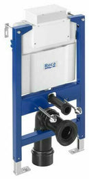 Rimless Toilet Wall Hung Roca Wc Frame 0.82 Under Window Chrome Flush Plate