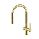 JTP Vos Modern Kitchen Sink Mixer Single Lever Tap Pull Out Spout - Brushed Brass