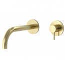 JTP Vos 2 Hole Wall Mounted Basin Mixer Tap - 150mm Spout Reach - Brushed Brass 23273BBRSP