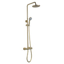 JTP Vos 2 Outlets Thermostatic Bar Valve With Adjustable Riser and Multi function Shower Handle - Brushed Brass 2352819BBR