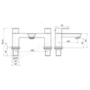 Tavistock Haze 2 Tap Hole Deck Mounted Bath Filler - Chrome THZ32