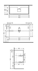 RAK Ceramics Wall Hung Vanity 100cm With Basin Pure White JOYWH100PWH + JOYDI10101WH