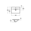 Ideal Standard Concept Cube 580mm Countertop Basin 1 Tap Hole - White E501501