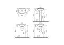 Vitra Milton 450mm In-Countertop Basin 1 Tap Hole 5078L003-0624