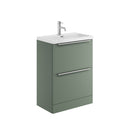 Anas Muro Plus 2 Drawer Freestanding 600x800x335mm With Basin Unit Reed Green MUROPLUS-2DRW600FS-GREEN + BASIN-615-365-CER