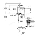 Grohe Eurosmart Cosmop Ohm Basin 1/2″ M-size Chrome 23928000