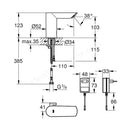 Grohe Bau Cosmopolitan E Infra-red Electronic Basin Mixer 1/2″ With Mixing Device And Temperature Limiter Chrome 36453000