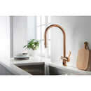 JTP Vos Modern Kitchen Sink Mixer Tap Pull Out Spout Single Lever - Rose Gold