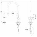 JTP Vos Modern Single Lever Kitchen Sink Mixer Tap - Brushed Black