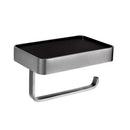 JTP Vos Toilet Roll Holder with Mobile Phone Shelf - Brushed Black