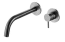 JTP Vos 2 Hole Wall Brushed Black Mounted Basin Mixer Tap 200mm Spout Reach