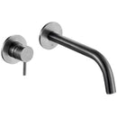JTP Vos 2 Hole Wall Mounted Basin Mixer Tap - 150mm Spout Reach - Brushed Black 27273BBLSP
