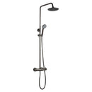 JTP Vos 2 Outlets Thermostatic Bar Valve With Adjustable Riser and Multifunction Exposed Shower Handle - Brushed Black 2752819BBL