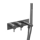JTP Vos 2 Outlets Thermostatic Shower Valve with Attached Handset - Brushed Black 275868BBL