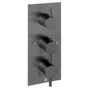 JTP Vos 2 Outlet 3 Handle  Brushed Black Thermostatic Concealed Shower Valve