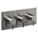 JTP Vos 3 Outlet 3 Handle Horizontal Thermostatic Concealed Shower Valve - Brushed Black 27692ABBL