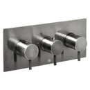 JTP Vos 2 Outlet 3 Handle Horizontal Thermostatic Concealed Shower Valve - Brushed Black 27693ABBL