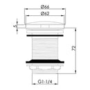 JTP Vos Universal Slotted and Unslotted Basin Waste - Brushed Black