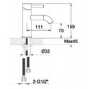 JTP Vos Single Lever Basin Mixer Tap Without pop-up waste - Brushed Brass 23008ABBR