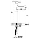 JTP Vos Single Lever Tall Basin Mixer Tap Without pop-up waste - Matt Black 28009AMB