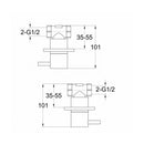 JTP Vos Wall Mounted Side Valves Pair - Matt Black 28089MB