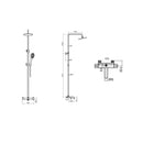 JTP Vos 3 Outlets Thermostatic Bar Valve With Adjustable Riser and Multifunction Shower Handle - Brushed Brass 23101BBR