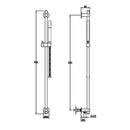 JTP Vos Slide Rail with Single Function Hand Shower and Shower Hose - Matt Black 281218MB