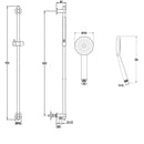JTP Vos Slider Shower Rail Kit Round Shower Handset and Shower Hose - Brushed Black 27129510BBL