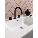 JTP Vos 3 Hole Deck Mounted Basin Mixer Tap with Designer Handle - Brushed Black DH27193BBL