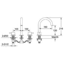 JTP Vos 3 Hole Deck Mounted Basin Mixer Tap - Brushed Black 27193BBL