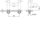 JTP Vos Deck Mounted Bath Filler Tap - Matt Black 28223MB