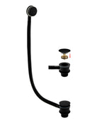 Matt Black Bath Waste Rak Ceramics Round Clicker Sprung With Overflow