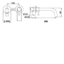 JTP Vos 2 Hole Wall Mounted Basin Mixer Tap - 200mm Spout Reach - Matt Black 28273MBMP