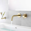 JTP Vos 2 Hole Wall Mounted Basin Mixer Tap - 150mm Spout Reach - Brushed Black 27273BBLSP