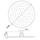 JTP Vos Round Fixed Shower Head - 300mm Diameter - Matt Black 28300MB