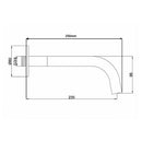 JTP Vos Bath/Basin Spout - 250mm Long - Brushed Black