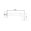 JTP Vos Bath/Basin Spout - 150mm Long - Matt Black 28446MB