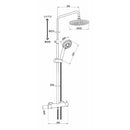 JTP Vos 2 Outlets Thermostatic Bar Valve With Adjustable Riser and Multi function Shower Handle - Brushed Brass 2352819BBR