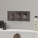 JTP Vos 2 Outlet 3 Handle Horizontal Thermostatic Concealed Shower Valve - Matt Black 28693AMB