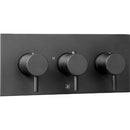 JTP Vos 2 Outlet 3 Handle Horizontal Thermostatic Concealed Shower Valve - Matt Black 28693AMB