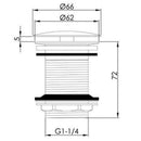 JTP Just Taps Plus Vos Unslotted Basin Waste - Matt Black 28709CCMB